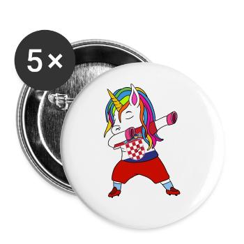 Croatia football-dabbing gift - Buttons large 2.2''/56 mm (5-pack) - white - Front