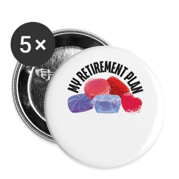 Fabrication de savon Artisanat Retraité Mon - Lot de 5 grands badges (56 mm) - blanc - Devant