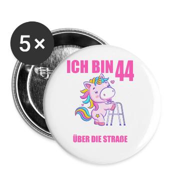 Ich bin 44 Bitte helfen Sie mir über Straße - Buttons groß 56 mm (5er Pack) - Weiß - Vorne