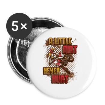 A bit of dirt doesn't hurt, motorcross. - Buttons large 2.2''/56 mm (5-pack) - white - Front