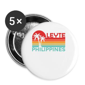Vintage Urlaub Reise Leyte Philippinen Asien - Buttons groß 56 mm (5er Pack) - Weiß - Vorne