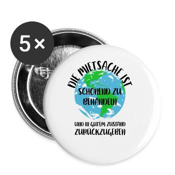 Naturschutz Klima Naturschützer Meer - Buttons groß 56 mm (5er Pack) - Weiß - Vorne