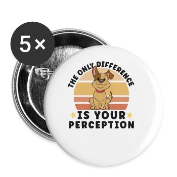 DOG RESCUE ANIMAL RIGHTS RESCUE DOG ADOPTION - Buttons large 2.2''/56 mm (5-pack) - white - Front