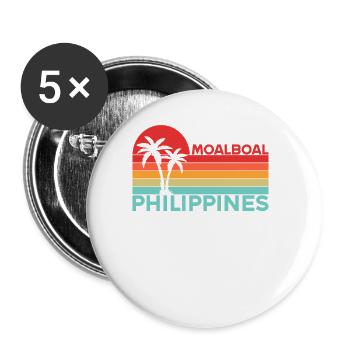 Vintage Urlaub Reise Moalboal Philippinen Asien - Buttons groß 56 mm (5er Pack) - Weiß - Vorne