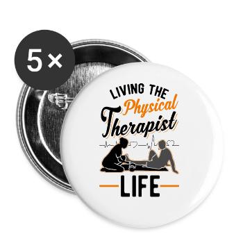 Physiotherapist Gift Physiotherapy Physio - Buttons large 2.2''/56 mm (5-pack) - white - Front