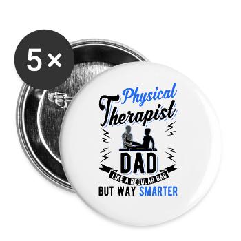 Physiotherapist Father Physio Papa - Buttons large 2.2''/56 mm (5-pack) - white - Front