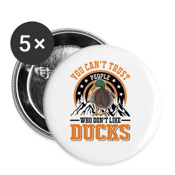Canard Cadeau Canard Éleveur de Canard - Lot de 5 grands badges (56 mm) - blanc - Devant
