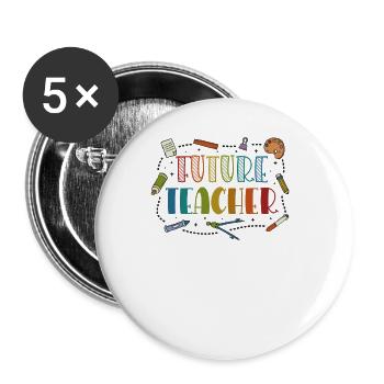 Future Teacher Costume for Kids - Buttons large 2.2''/56 mm (5-pack) - white - Front