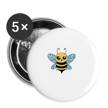 Ne vous inquiétez pas Bee Happy 28 - Lot de 5 grands badges (56 mm) - blanc - Devant