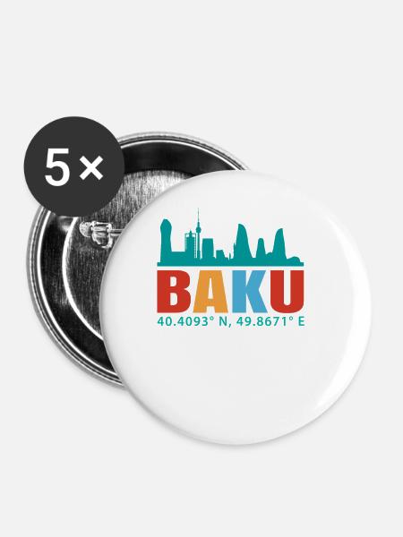 Baku - Buttons groß 56 mm (5er Pack) - Weiß