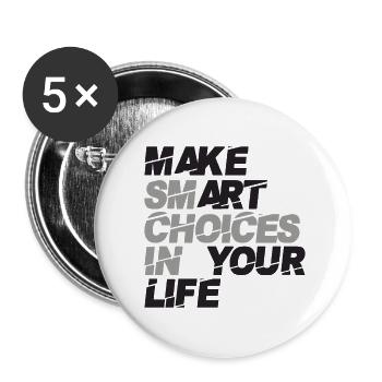 Make Art Your Life - Inspiration & Motivation - Buttons groß 56 mm (5er Pack) - Weiß - Vorne