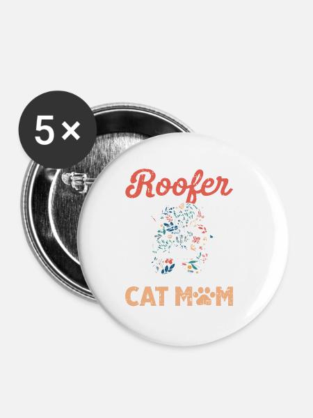 Bauarbeiter Dachdecker Geschenkidee - Buttons groß 56 mm (5er Pack) - Weiß