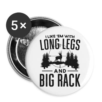 Chasseur de cerfs buck que j’aime - Lot de 5 grands badges (56 mm) - blanc - Devant