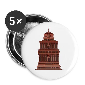 Ancient Astronaut Theorie Vimana Tempel - Buttons groß 56 mm (5er Pack) - Weiß - Vorne
