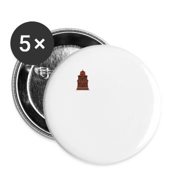 Théorie des anciens astronautes Temple vimana - Lot de 5 grands badges (56 mm) - blanc - Devant