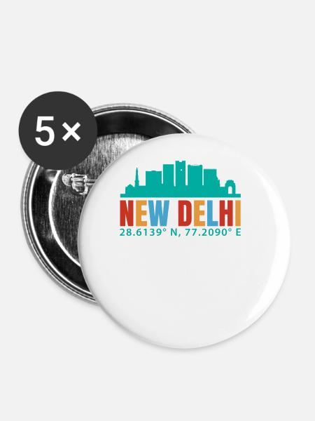 Neu-delhi - Buttons groß 56 mm (5er Pack) - Weiß
