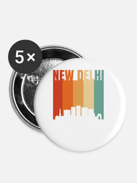 Neu Delhi - Buttons groß 56 mm (5er Pack) - Weiß