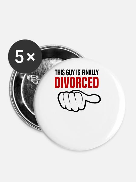 Scheidung Trennung Ehe Ex Scheidungsparty - Buttons groß 56 mm (5er Pack) - Weiß