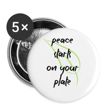 Vegan Vegan Animal Welfare Vegetarian Vegetarian - Buttons large 2.2''/56 mm (5-pack) - white - Front