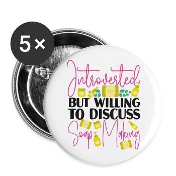 Fabrication de savon Artisanat Introverti - Lot de 5 grands badges (56 mm) - blanc - Devant