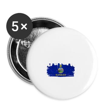 Kansas - Lot de 5 grands badges (56 mm) - blanc - Devant