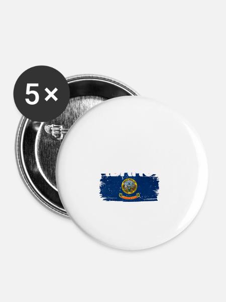 Idaho - Buttons groß 56 mm (5er Pack) - Weiß