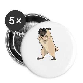 Eat Sleep Pugs Repeat - Buttons large 2.2''/56 mm (5-pack) - white - Front