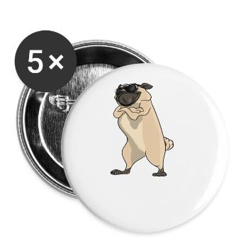 I Like Pugs Really - Buttons large 2.2''/56 mm (5-pack) - white - Front