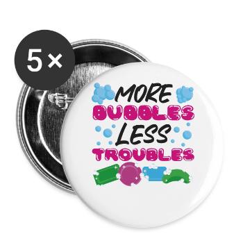 Fabrication de savon Fabriquant plus de bulles - Lot de 5 grands badges (56 mm) - blanc - Devant