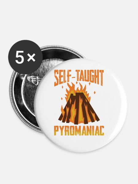 Self-Taught Pyromaniac 5 - Buttons groß 56 mm (5er Pack) - Weiß