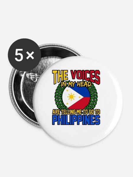 Philippinen - Buttons groß 56 mm (5er Pack) - Weiß