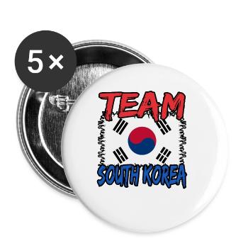 Südkorea - Buttons groß 56 mm (5er Pack) - Weiß - Vorne