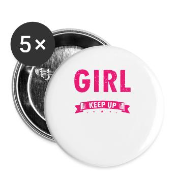 I Run Like A Girl Try To Keep Up Funny Running - Buttons large 2.2''/56 mm (5-pack) - white - Front