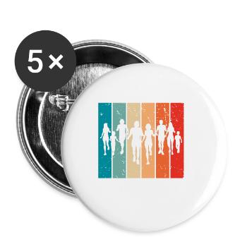 All For Run & Run For All Retro Vintage Runner - Buttons large 2.2''/56 mm (5-pack) - white - Front