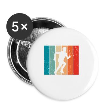 Retro Vintage Nobody Cares Run Faster Funny - Buttons large 2.2''/56 mm (5-pack) - white - Front