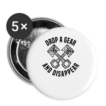 Pilote de course Racing Car Tuning Racing Motorsport - Lot de 5 grands badges (56 mm) - blanc - Devant