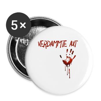 Halloween Süßigkeiten Verkleidung Kostüm - Buttons groß 56 mm (5er Pack) - Weiß - Vorne