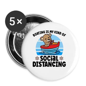 Sailing Sailboat Boating Kid Child Yacht Boat - Buttons large 2.2''/56 mm (5-pack) - white - Front
