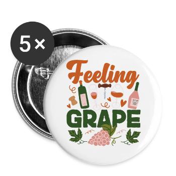 Sommelier Wine Drinking Tasting - Buttons large 2.2''/56 mm (5-pack) - white - Front