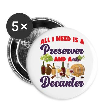 Dégustation de vin de sommelier - Lot de 5 grands badges (56 mm) - blanc - Devant