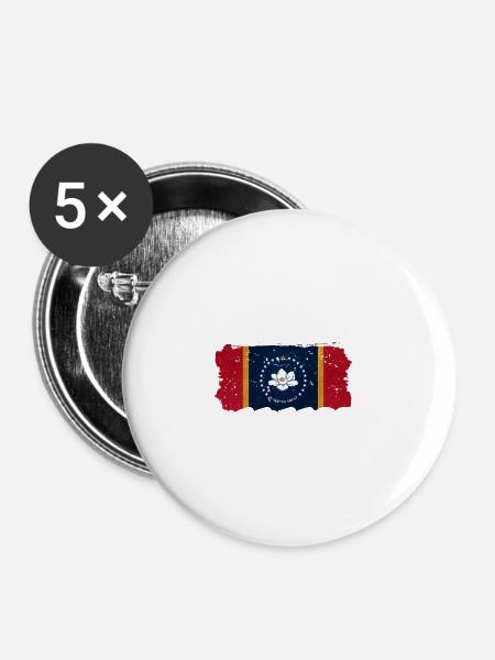 Mississippi - Buttons groß 56 mm (5er Pack) - Weiß