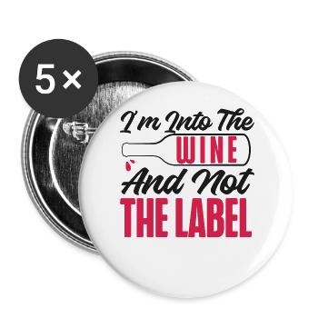 Dégustation de vin de sommelier - Lot de 5 grands badges (56 mm) - blanc - Devant
