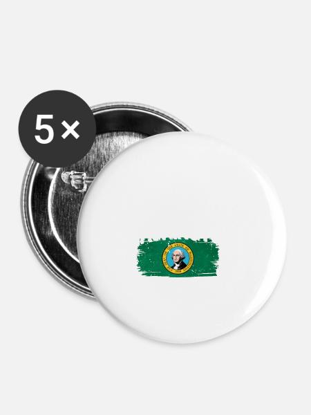 Washington - Buttons groß 56 mm (5er Pack) - Weiß