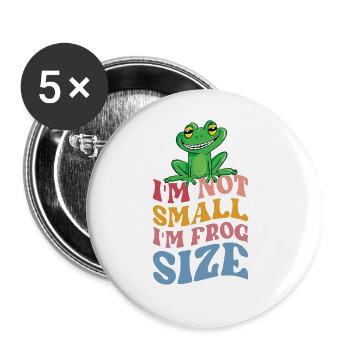 Ich bin nicht klein, ich bin grösser als ein - Buttons groß 56 mm (5er Pack) - Weiß - Vorne