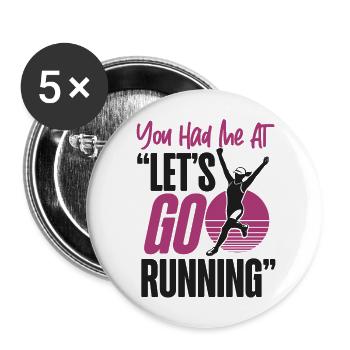 Running Runner Half Marathon - Buttons large 2.2''/56 mm (5-pack) - white - Front
