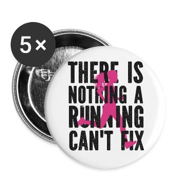 Running Runner Half Marathon - Buttons groß 56 mm (5er Pack) - Weiß - Vorne