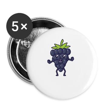Kawaii Comic Brombeere - Buttons groß 56 mm (5er Pack) - Weiß - Vorne