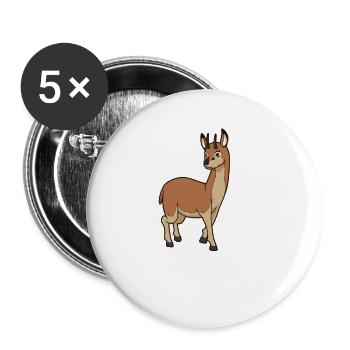 Kawaii Klippspringer - Lot de 5 grands badges (56 mm) - blanc - Devant