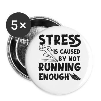 Running Runner Half Marathon - Buttons groß 56 mm (5er Pack) - Weiß - Vorne