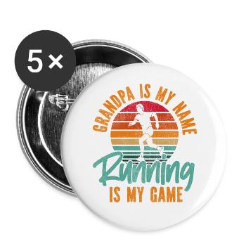 Running Runner Half Marathon - Buttons large 2.2''/56 mm (5-pack) - white - Front